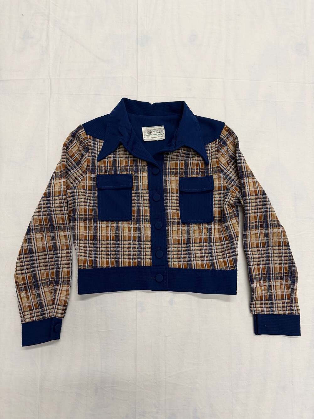Vintage H Bar C Ranchwear Plaid Western Ricky Jacket with Dagger Collar